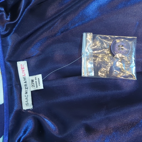 Isaac Mizrahi Purple White Green Floral Blazer Notched Lapels NWT Sz 22W - Picture 11 of 13